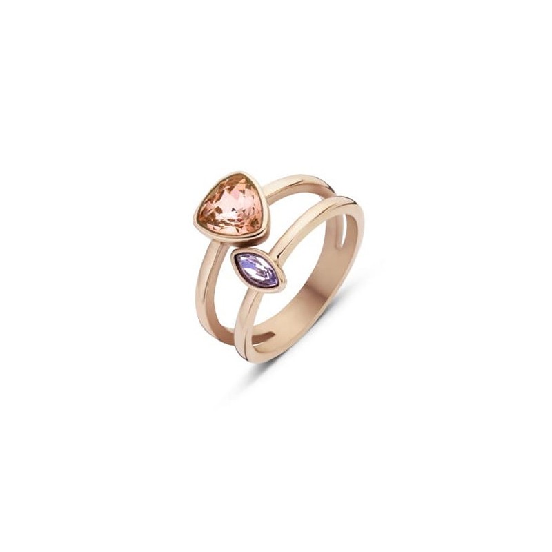 Victoria Rose gold colored gemstone ring