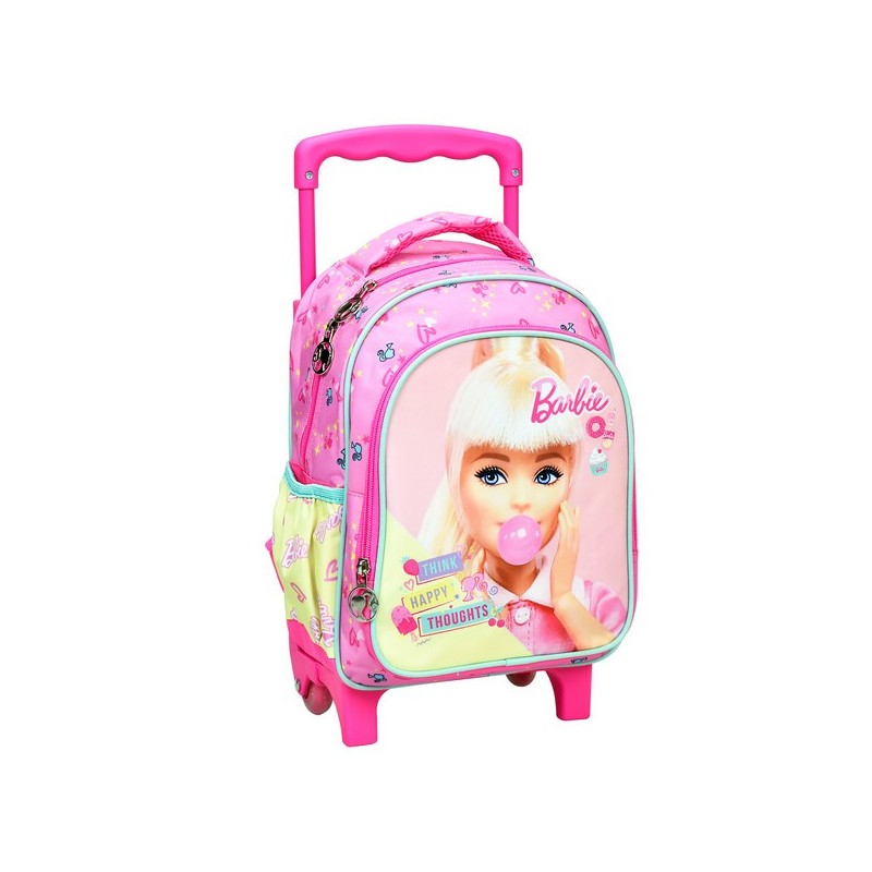 Sac à dos à roulettes pour maternelle Barbie Happy Thoughts, sac 30 cm