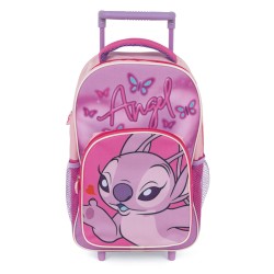 Sac à dos à roulettes préscolaire Disney Lilo et Stitch Pink Angel, sac 36 cm