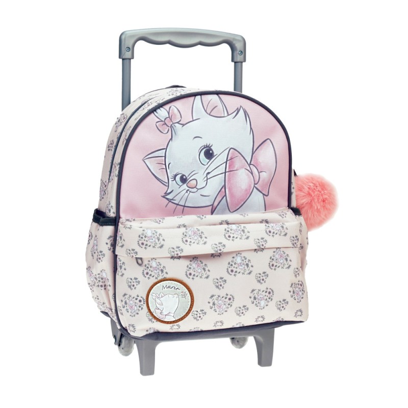 Sac à dos à roulettes pour maternelle Disney Marie Lovely Cat, sac de 30 cm