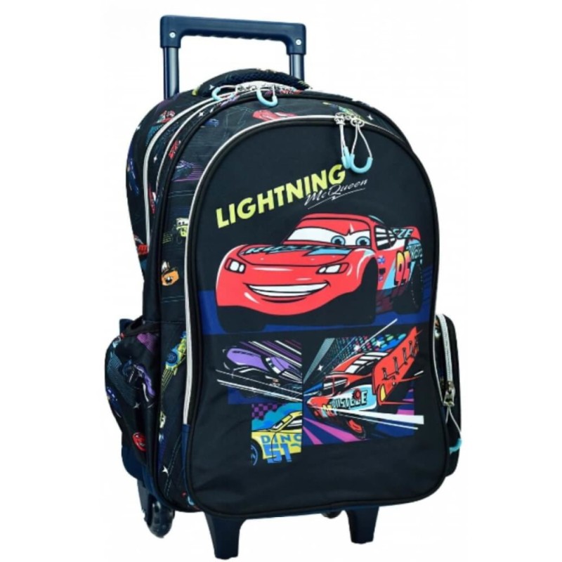 Sac d'école à roulettes Lightning Cars de Disney, sac 46 cm