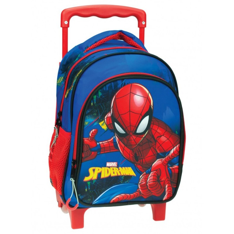 Sac à dos à roulettes Spiderman Blue pour maternelle, sac 30 cm