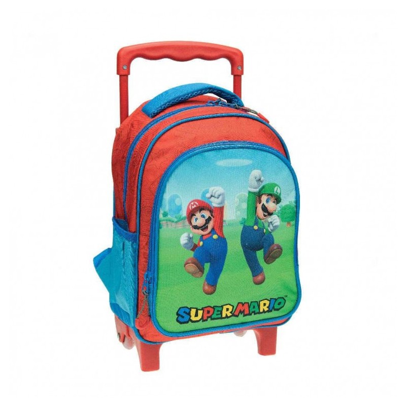 Sac à dos à roulettes pour maternelle Super Mario Jump, sac 30 cm