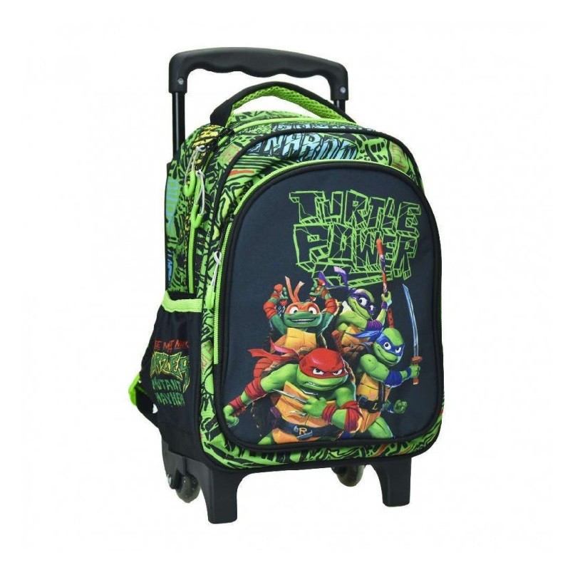 Sac à dos à roulettes pour maternelle Tortues Ninja Power, sac 30 cm