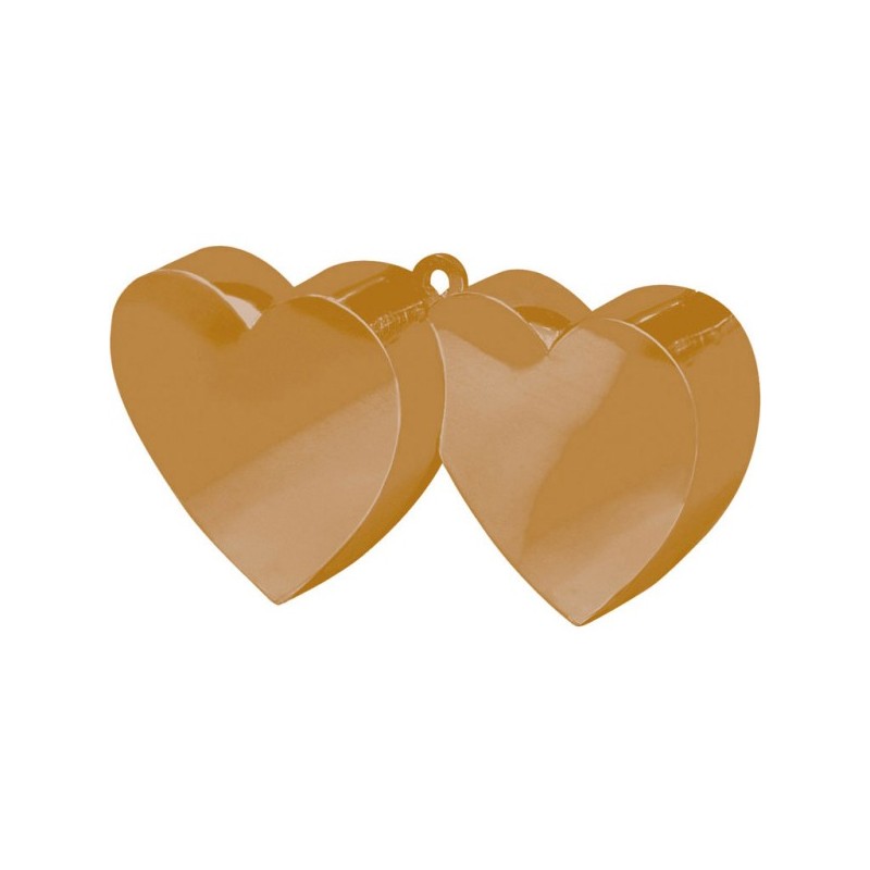 Wedding Gold, Gold double heart balloon, balloon weight