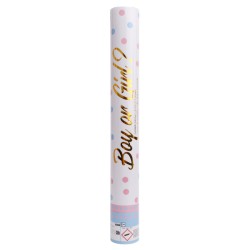 Boy or Girl The Big Reveal confetti launcher 40 cm with pink confetti