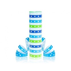 Colour Blue-Green Dots, Blue-Green streamer 4 m