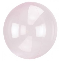 Ballon en aluminium transparent en cristal de couleur rose clair 45 cm