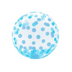 Ballon en aluminium à pois bleu bébé Aqua Ball 46 cm