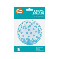 Baby Blue Dots Aqua sphere foil balloon 46 cm