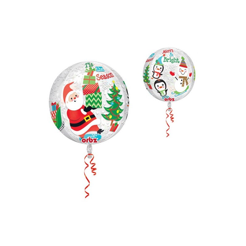 Ballon aluminium Noël, boule de Noël, 40 cm