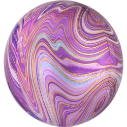 Ballon en aluminium coloré et violet de 40 cm