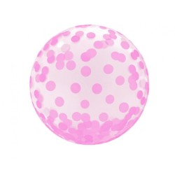 Ballon en aluminium à pois rose bébé Aqua Ball 46 cm