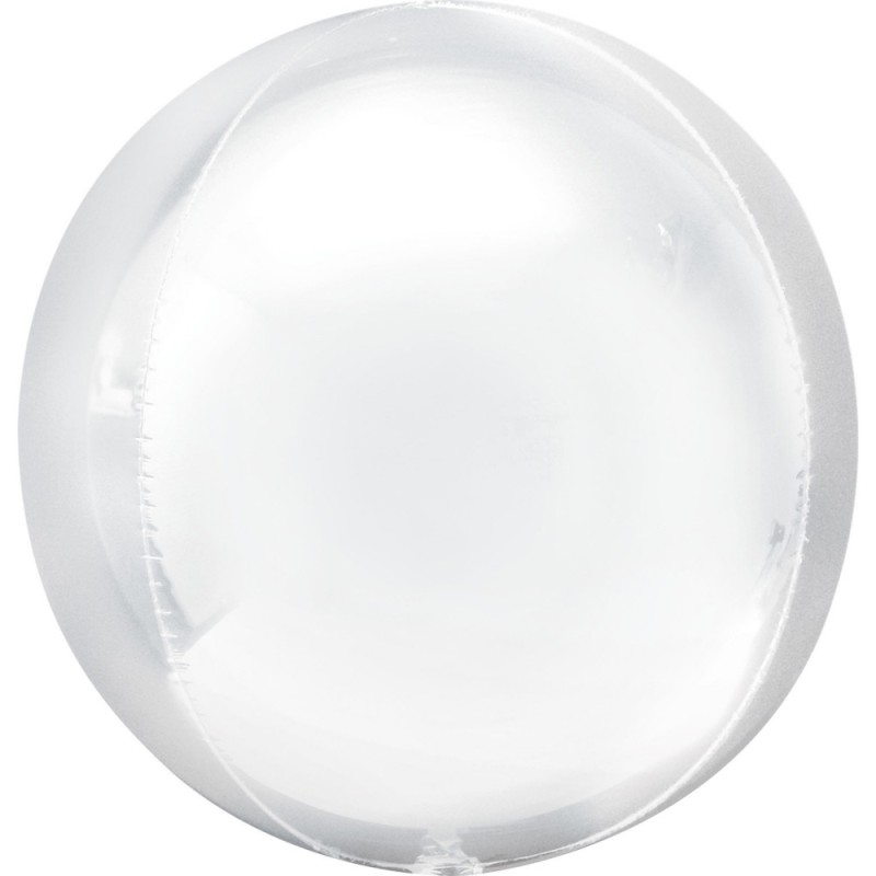 Ballon aluminium couleur blanc, boule blanche 40 cm