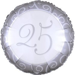 Ballon aluminium anniversaire 25e anniversaire 43 cm