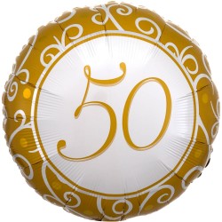 Anniversaire 50e anniversaire, ballon aluminium 43 cm