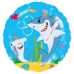 Ballon aluminium requin respectueux des animaux 43 cm