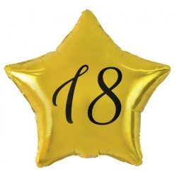 Happy Birthday Gold Gold Happy Birthday 18 Star Foil Balloon 48 cm