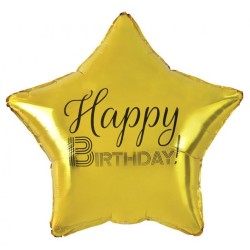 Happy Birthday Gold Gold Happy Birthday Star Foil Balloon 44 cm