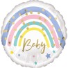 Ballon en aluminium arc-en-ciel pastel pour bébé 43 cm