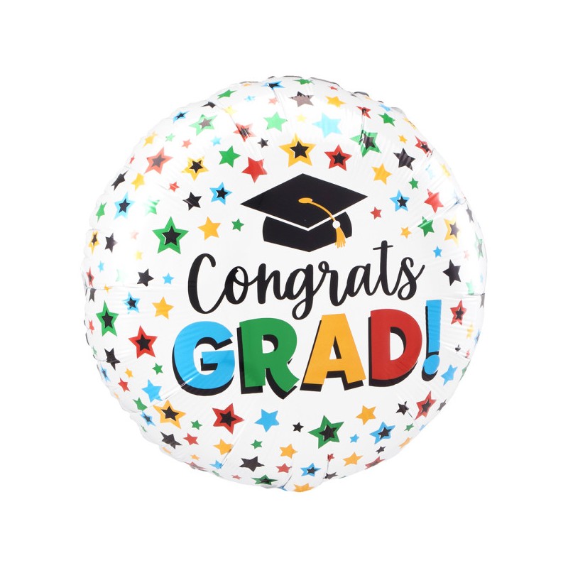 Graduation Colored Star foil balloon 43 cm