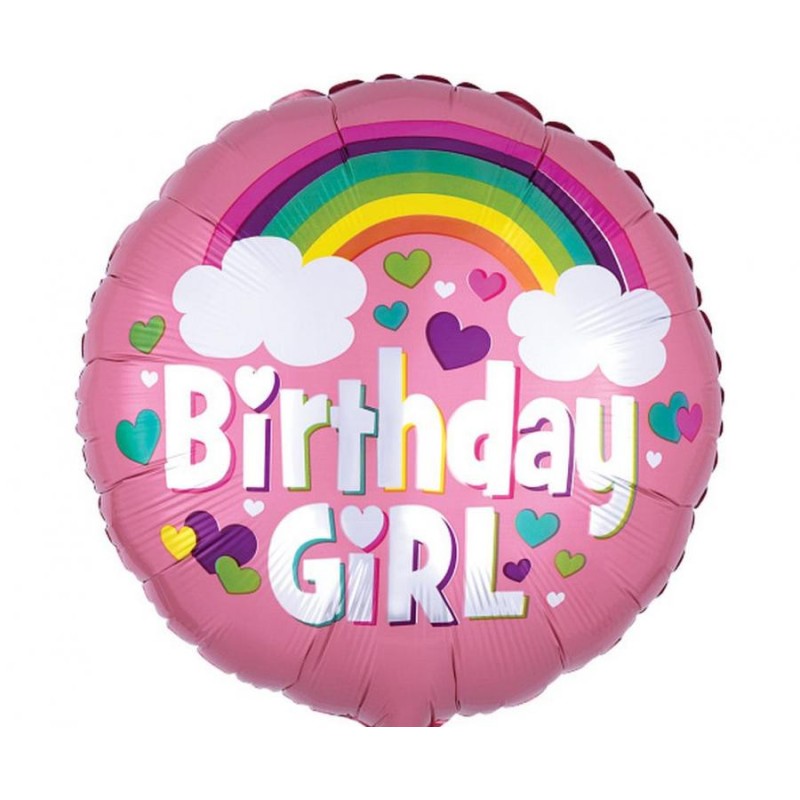 Happy Birthday Rainbow Birthday Girl foil balloon 46 cm