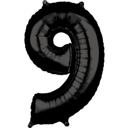 Number Black Number 9 Foil balloon 66x43 cm