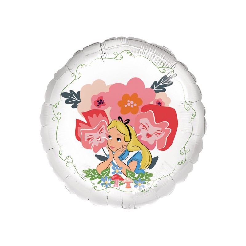 Ballon aluminium Alice au pays des merveilles Fleurs Disney 43 cm