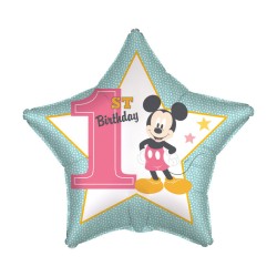 Ballon aluminium Disney Mickey Star First Birthday 43 cm