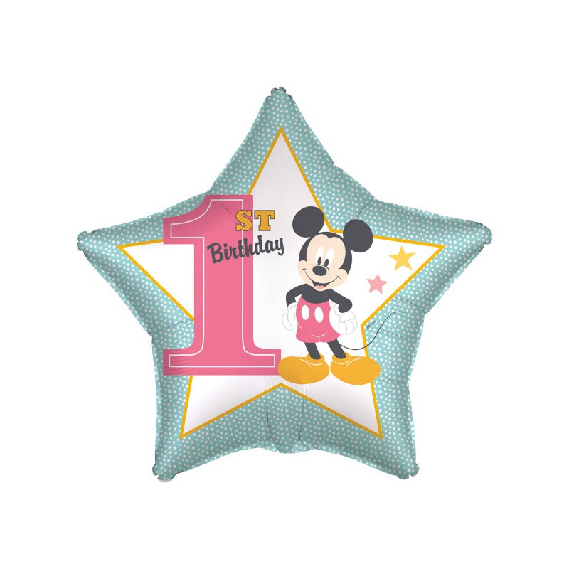 Disney Mickey  Star First Birthday Foil Balloon 43 cm