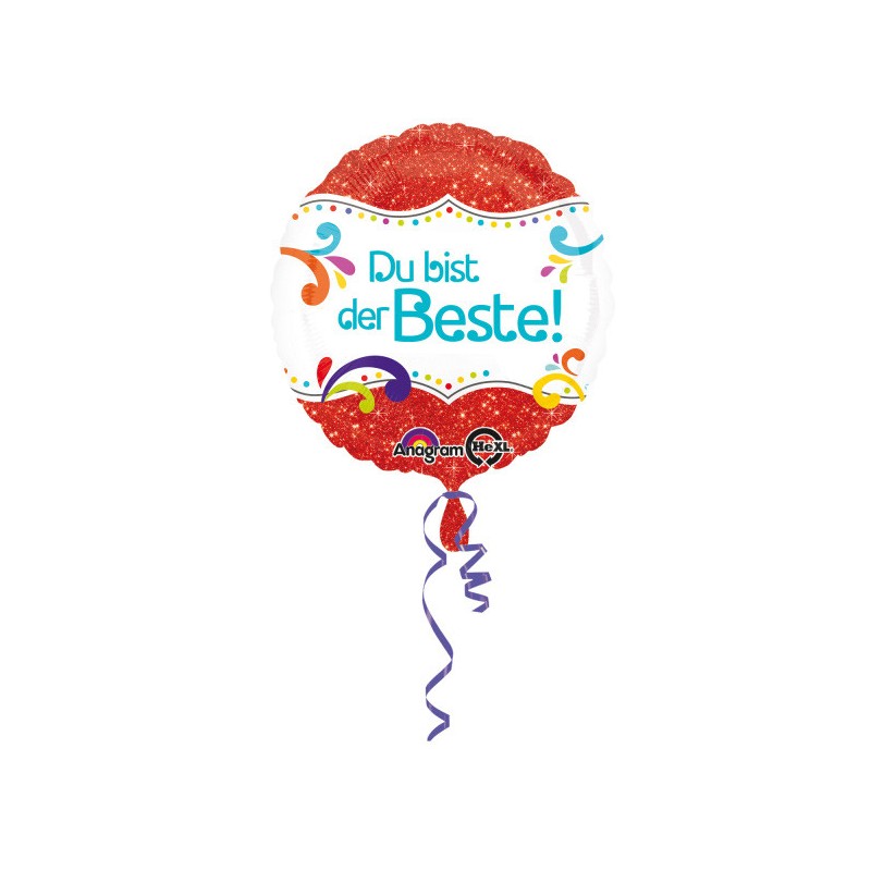 Colour Du bist der Beste foil balloon 43 cm