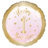 Happy Birthday Pink First Birthday Foil Balloon 43 cm