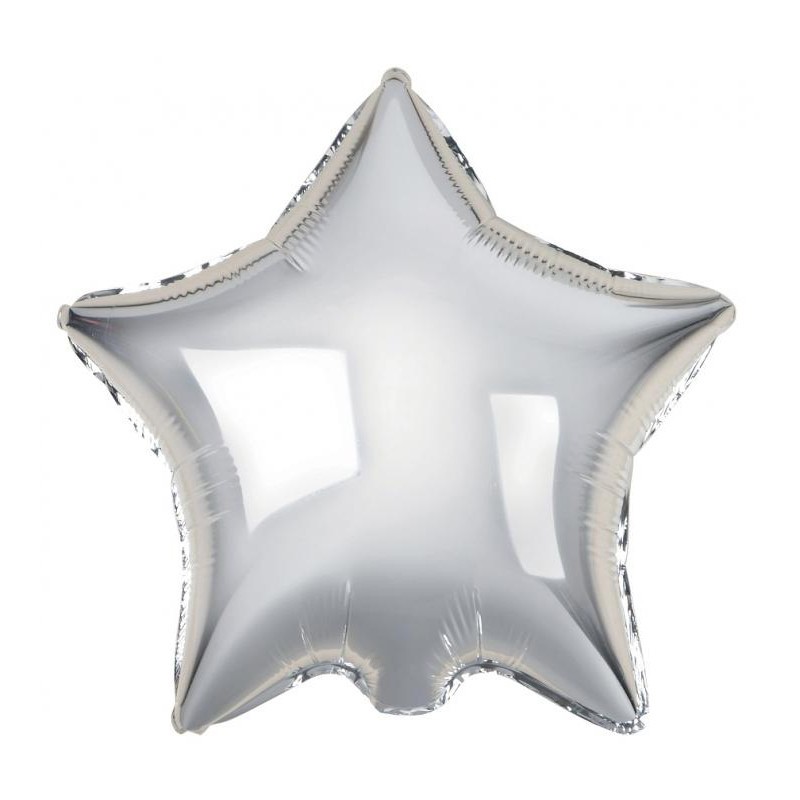 Happy Birthday Silver Silver star foil balloon 44 cm