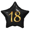 Happy Birthday Black Black Happy Birthday 18 Star Foil Balloon 44 cm