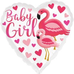 Ballon aluminium Flamingo Baby Girl 43 cm