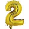 Number Gold, Number 2 Foil Balloon 46 cm