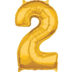 Number Gold, Gold Number 2 Foil Balloon 66*43 cm