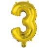 Number Gold, Gold Number 3 Foil Balloon 46 cm