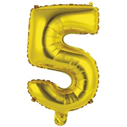 Number Gold, Gold Number 5 Foil Balloon 46 cm