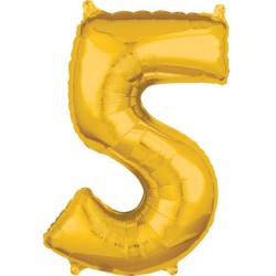 Number Gold Gold Number 5 Foil Balloon 66x45 cm