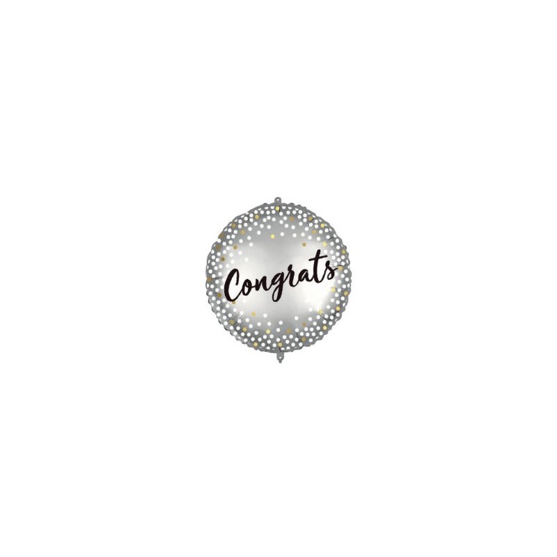 Congrats Gongrats Metallic Spots foil balloon 46 cm