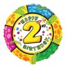 Ballon aluminium motif anniversaire Joyeux anniversaire 2e anniversaire 48 cm