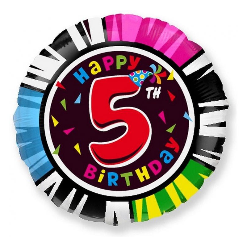 Happy Birthday Pattern Happy Birthday 5th Birthday Foil Balloon 48 cm