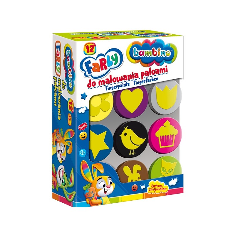 Peinture pour les doigts BAMBINO 12 couleurs