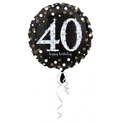 Ballon aluminium Joyeux anniversaire 40 ans 43 cm