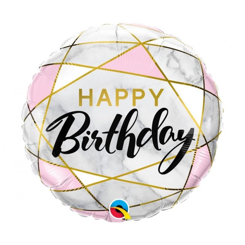 Happy Birthday Marble Happy Birthday foil balloon 46 cm