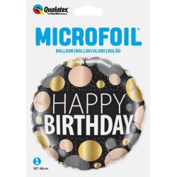 Happy Birthday Metallic Dots Happy Birthday foil balloon 46 cm