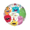 Ballon aluminium Joyeux anniversaire Monstres 46 cm