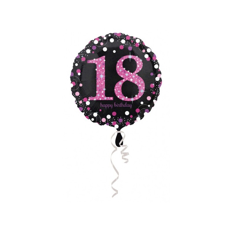 Happy Birthday Pink Happy Birthday 18 foil balloon 43 cm