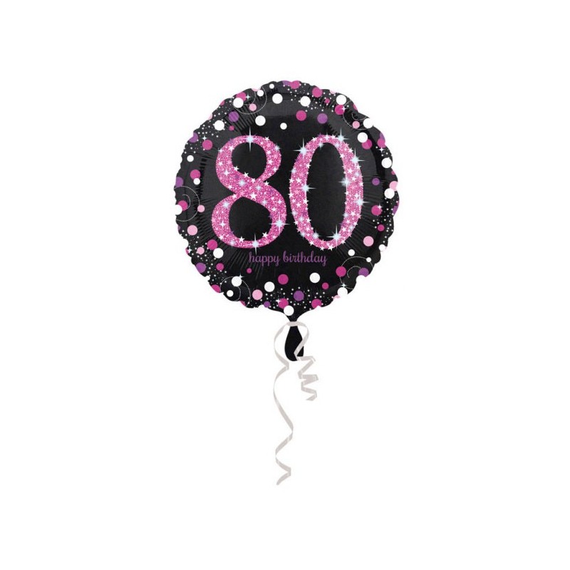 Happy Birthday Pink Happy Birthday 80 foil balloon 45 cm